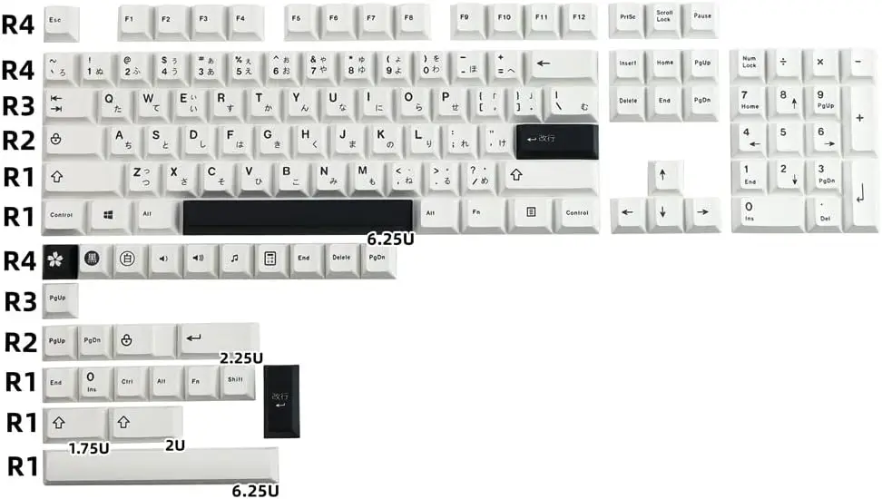 Minimalist Black White 129 Keys PBT Keycaps Cherry Profile Dye Sublimation for  Mechanical Keyboard Free Brush A Key Puller