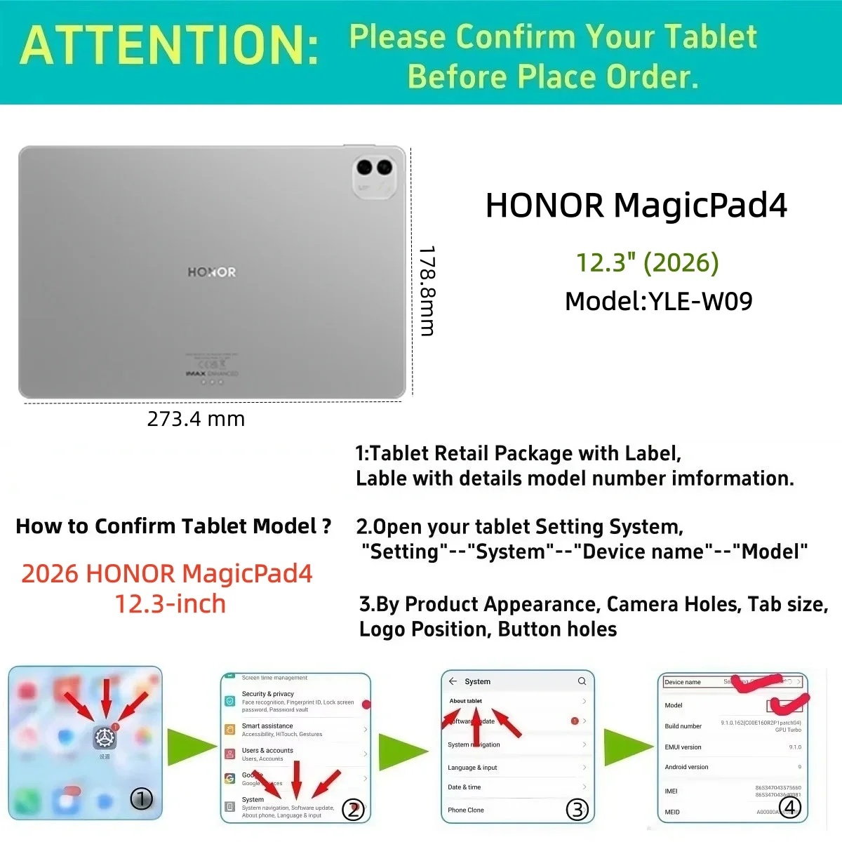 2 Pack Tempered Glass Protectors for HONOR MagicPad4 12.3