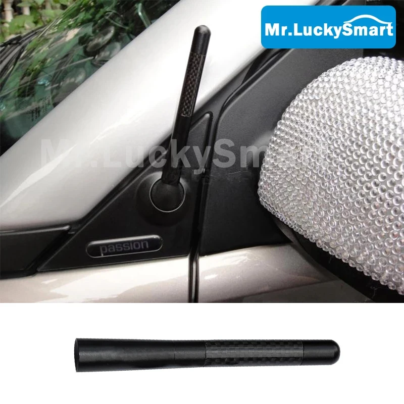 Car Radio FM Antenna Cover 12cm 4.7 inch Carbon Fiber Decor Case For Smart Fortwo Forfour 450 451 453 Car Accessories