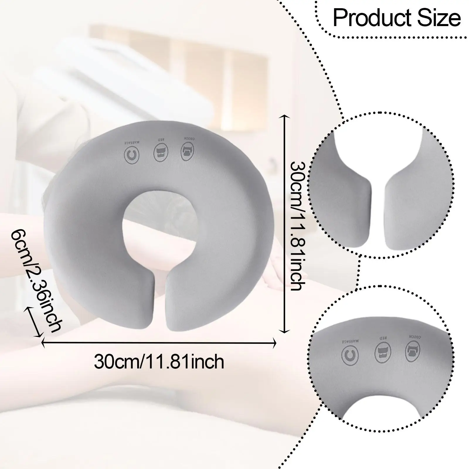 Almohada Face Down de espuma viscoelástica con cremallera para descanso completo de cara abajo conveniente