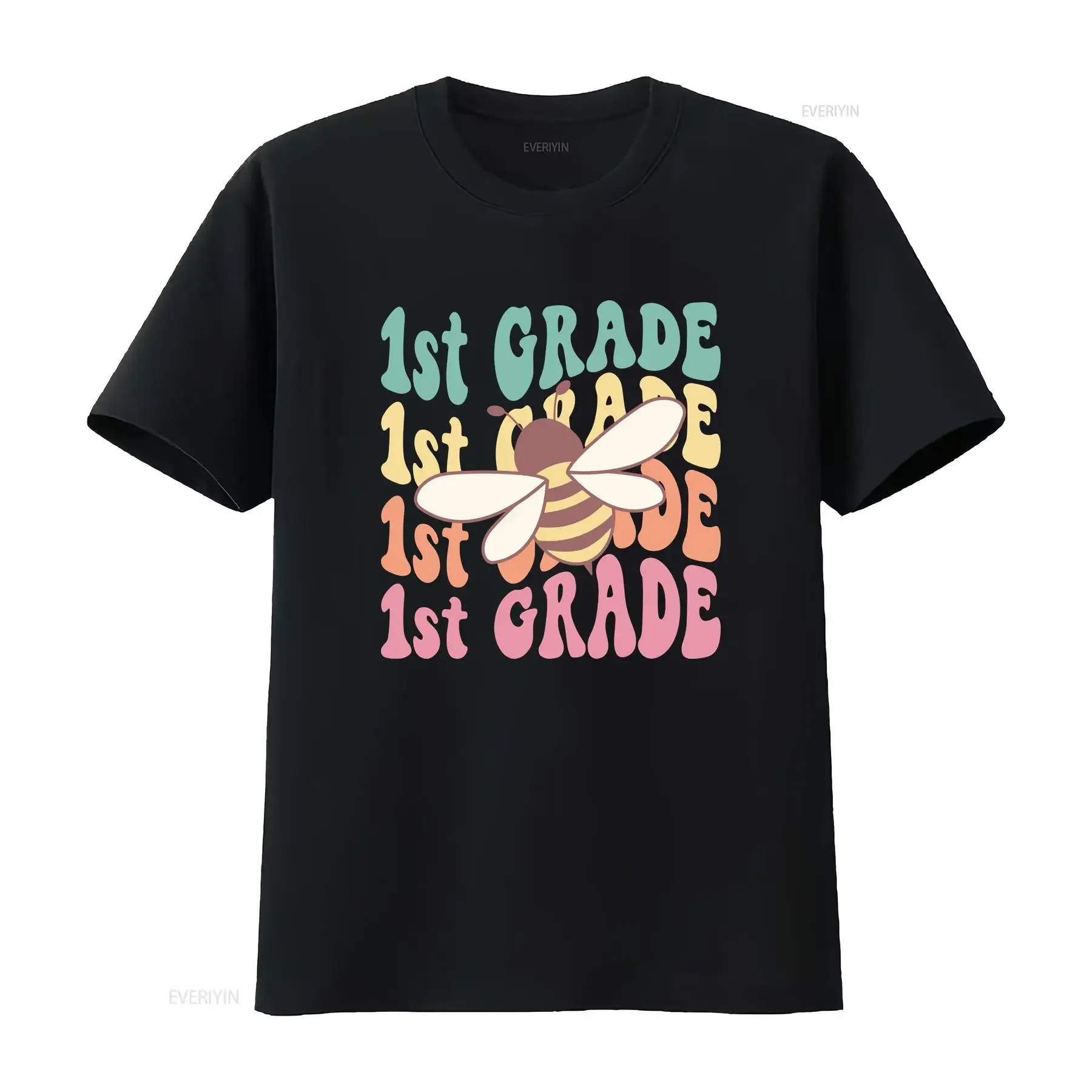 First Grade Teacher T Shirt Retro 1st Team Back to School Vintage vibes vintage Washed Slightly Breathable homme Versatile