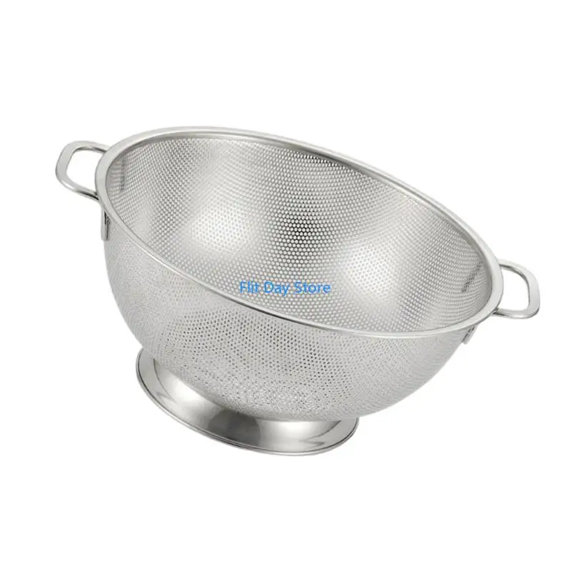 F92C High Performances Nonrust Steel Strainer for Cooking Straining Pastas Vegetables and Fruits Elevated Base Keep Dry