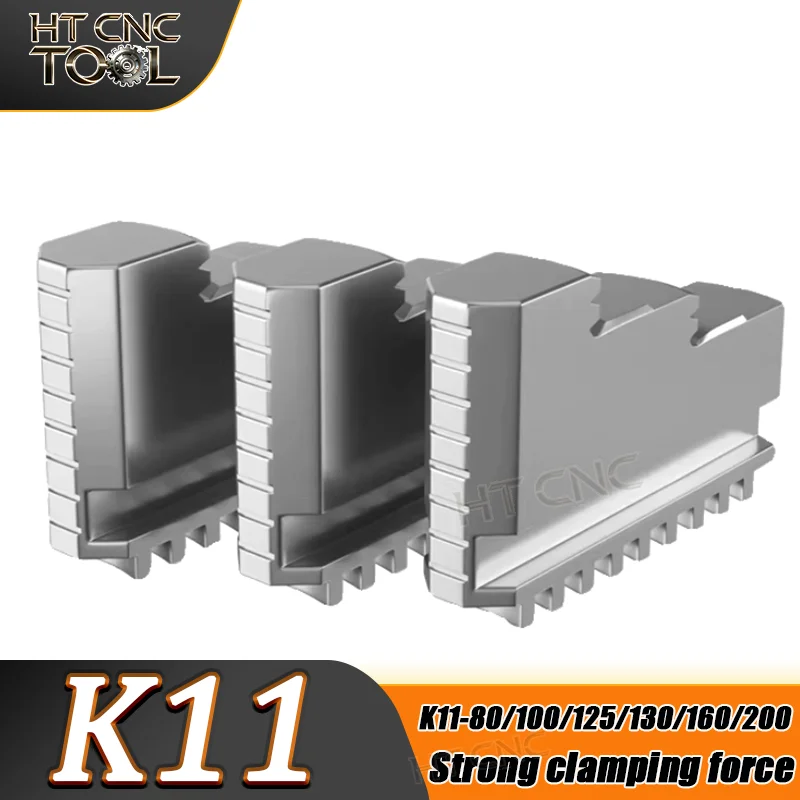 Chuck Three Jaws K11-80 K11-100 K11-125 K11-130 K11-160 K11-200 Universal Three-Jaw Chuck Card Foot 3Pcs/Set Mechanical Lathe