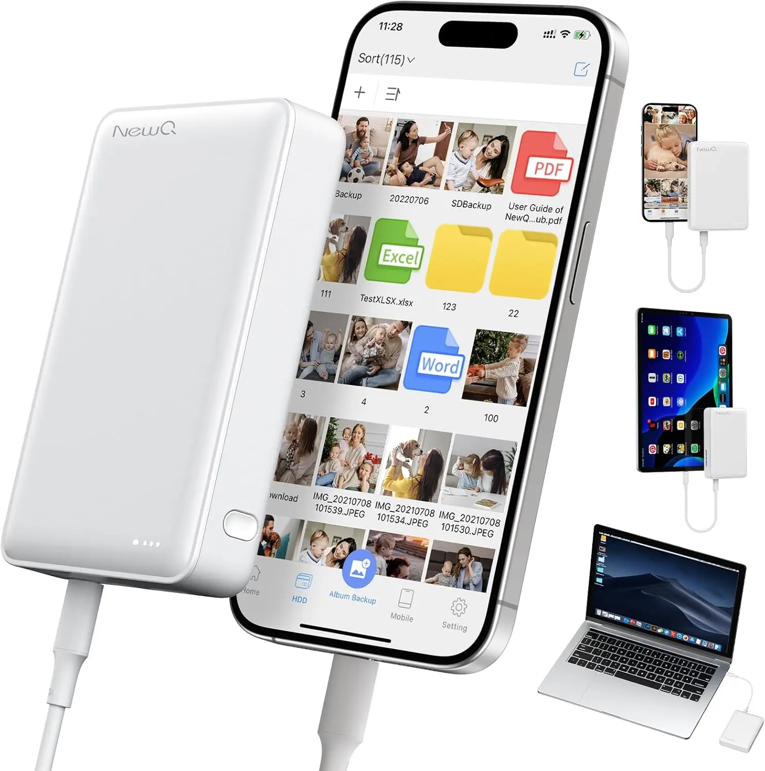 

USB-накопитель на 2 ТБ для iPhone, iPad, MacBook, телефонов Android — для резервного копирования фотографий и видео