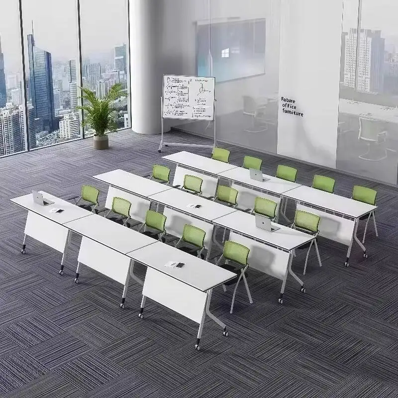 Thickened Desks Free Folding Training Office Table Desktop Bold Table Legs Silent Universal Wheel Computer-schreibtische Mobili