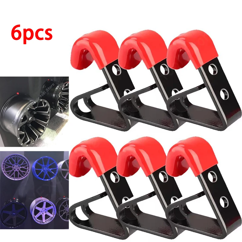 6Pcs Tire Wheel Rim Hub Hanging Metal Hook Metal Holder Shop Display Stand Rack Wall Mounted Racing Hook bestseller