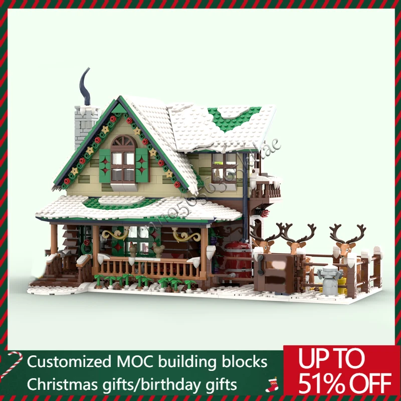 1954 قطعة MOC عيد الميلاد سلسلة الرنة مزرعة نموذج اللبنات الطوب التجمع الإبداعي لتقوم بها بنفسك ألعاب تعليمية مفاجأة الهدايا #1