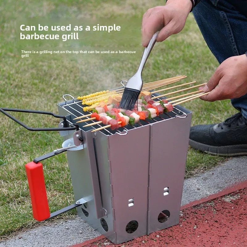 Outdoor Foldable Fire Start Bucket, Portable Barbecue Grill, Camping Fire Pit, Mobile Stove, Point-and-burn Charcoal Bucket