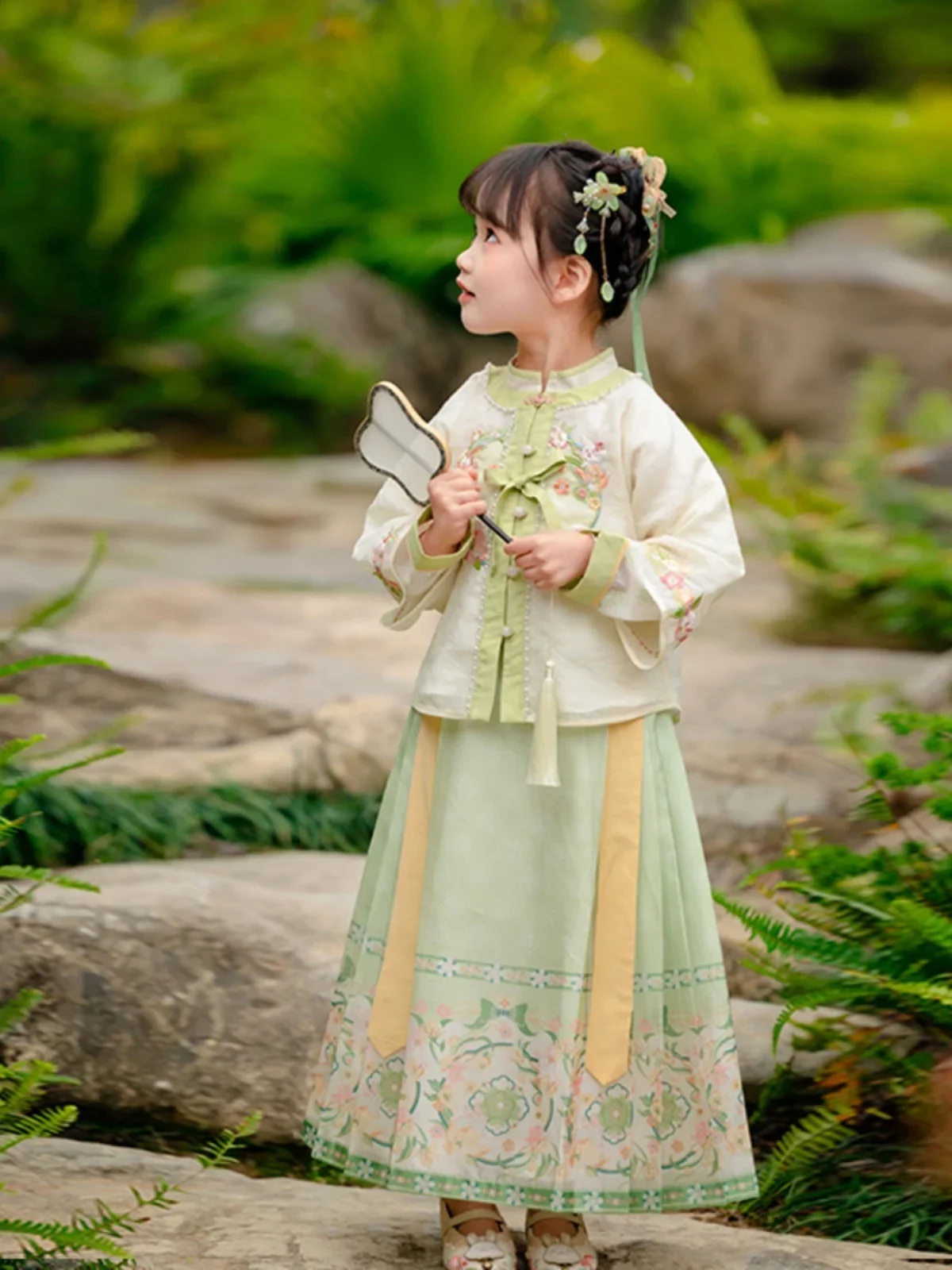 Hanfu الفتيات تنورة الحصان ، فتاة صغيرة الملابس القديمة ، جديد ، الربيع