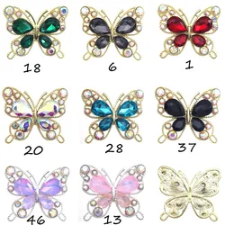 New 5/Piece Alloy Butterfly Inlaid Glass Jewelry DIY Adhesive Clothing Hair Card Envelope Gift Headwear Accessories