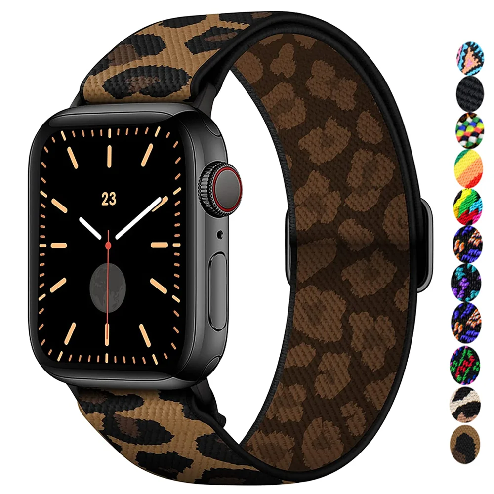 Scrunchie Strap pour Apple Watch Band, Bracelet en nylon élastique, iWatch Series 9, 10 Ultra, 2, 4, 5, 6, SE, 7, 45mm, 40mm, 44mm, 41mm, 42mm, 46mm