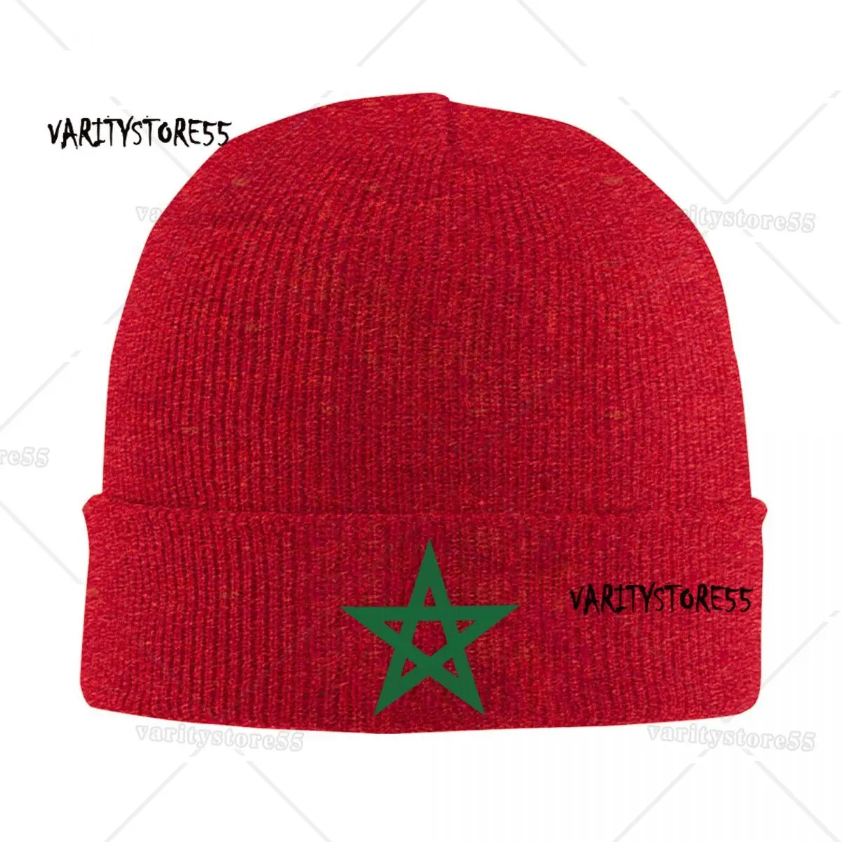 Custom Morocco Flag Beanie Cap Unisex Winter Warm Bonnet Femme Knitting Hat Outdoor Ski Moroccan Proud Skullies Beanies Caps