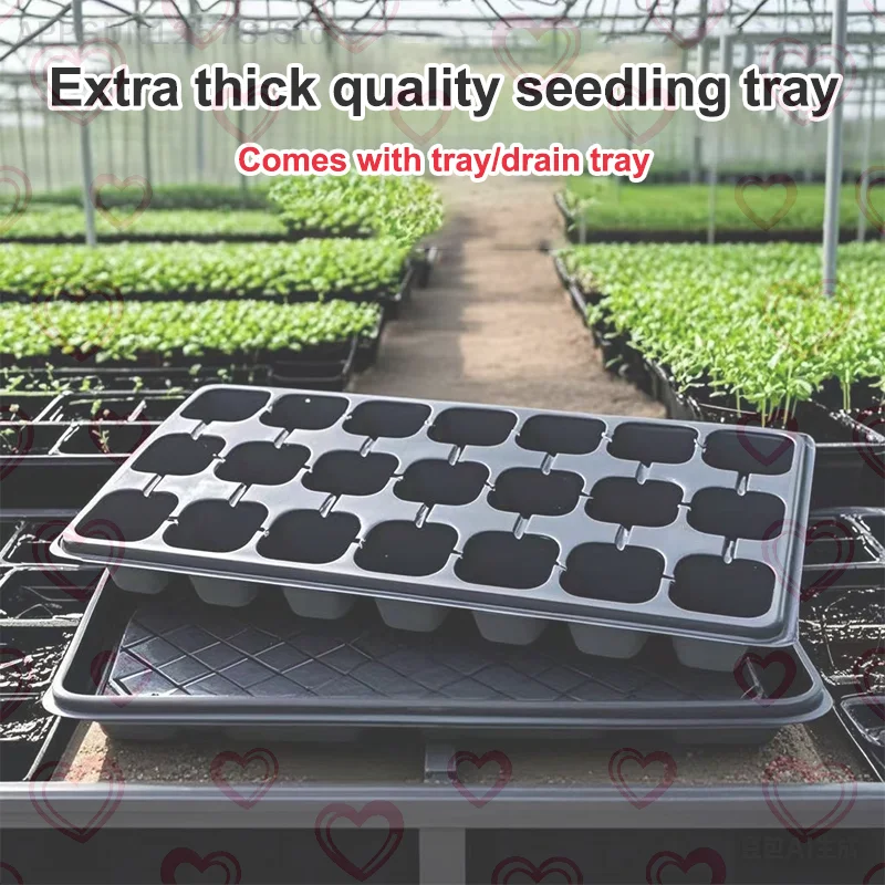 

Seed Germination Trays, Pack of 10, Black Plastic, Perfect Garden Supplies for Flowers and Vegetables