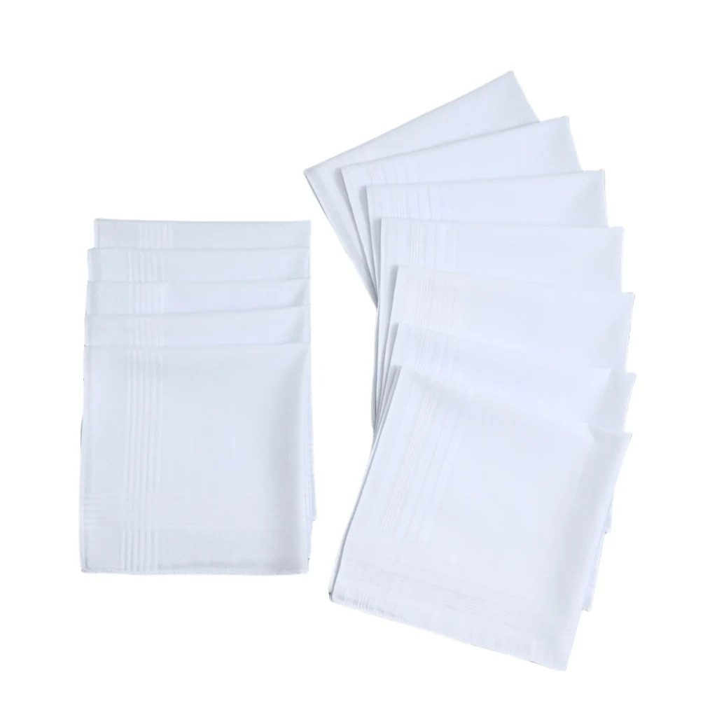 12 Packs of Pure White Handkerchiefs, Unisex Handkerchiefs, Wedding Groom and Bride Souvenirs, Tie-Dye DIY Handkerchiefs, Placemats