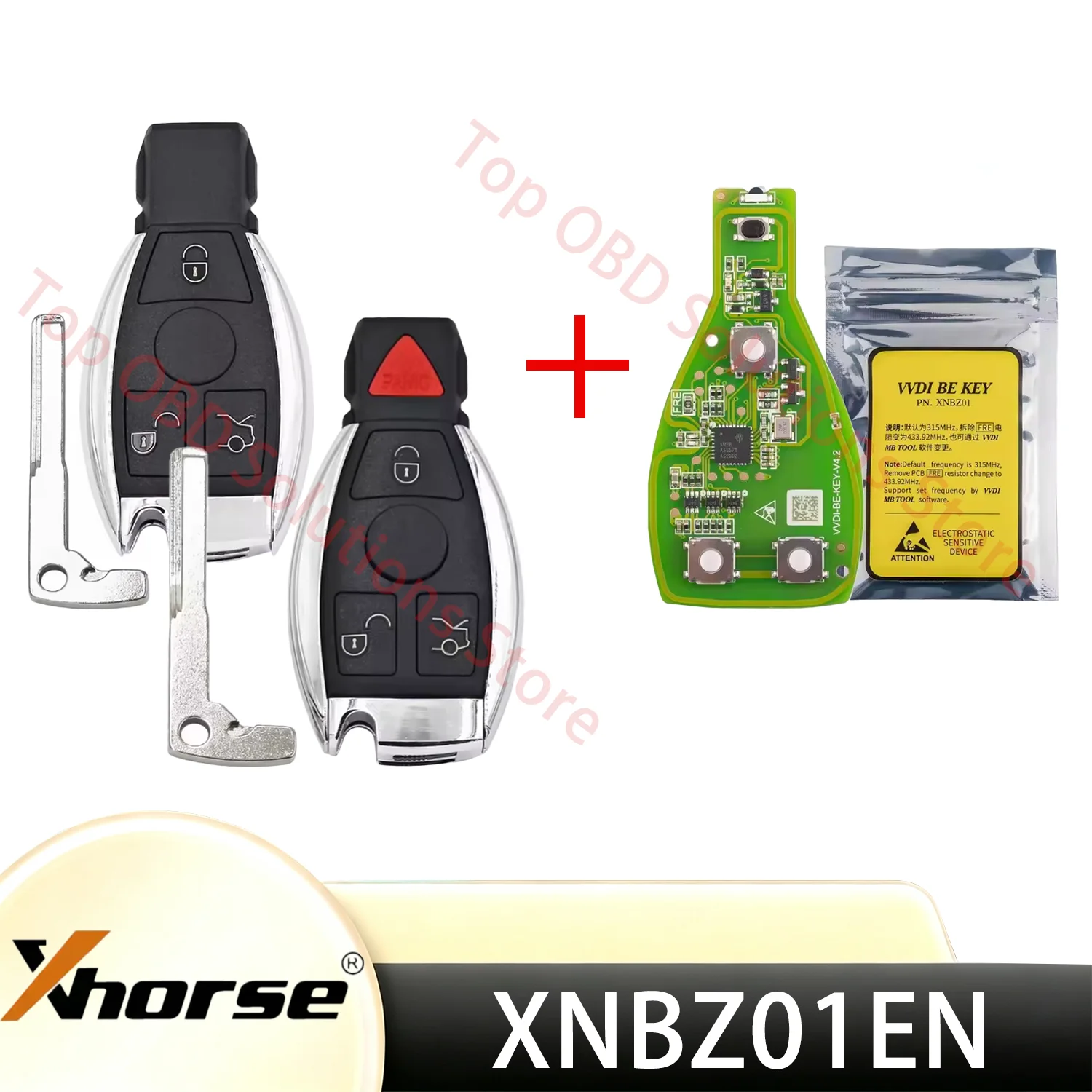 Xhorse VVDI 315MHz 433MHz Green Board BE Key V3.3 PCB XNBZ01EN Remote Key Chip For Mercedes Benz Improved Version Smart