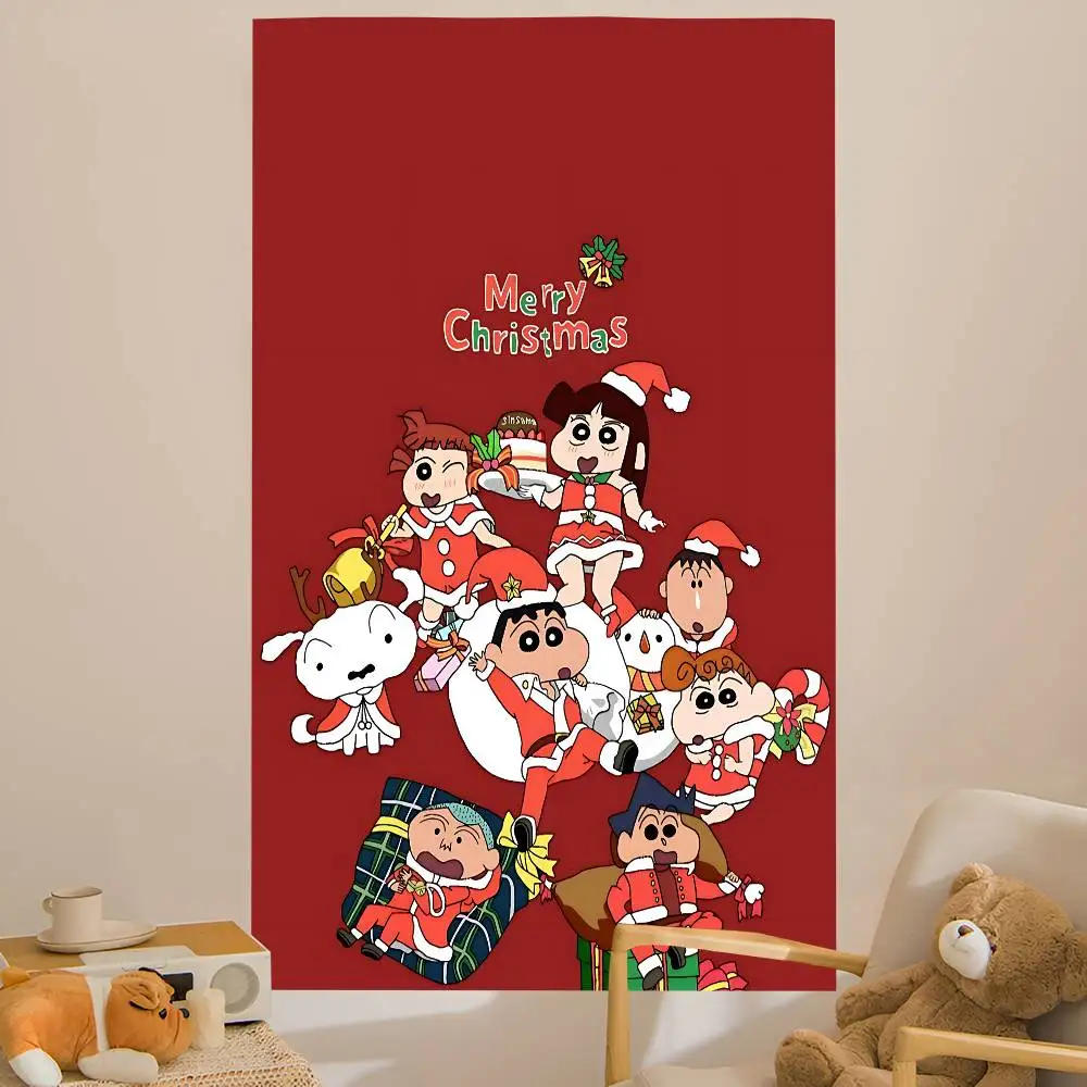Cute Manga C-Crayon S-Shin-Chans Printed Large Wall Tapestry Indian Buddha Wall Decoration Witchcraft Bohemian Hippie Wall Art