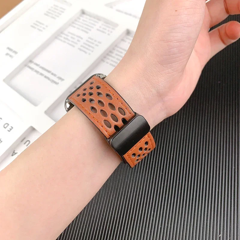 Leather Strap for Apple Watch Band 49mm 41mm 45mm 44mm 42mm 40MM 38MM Magnetic Bracelet for IWatch Ultra 2 Series 9 8 7 6 5 4 SE