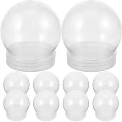 10pcs Globe Snow Water Globes with Screw Off Cap Empty Snow Globe Making Props Empty Fillable Christmas Party Display Favor