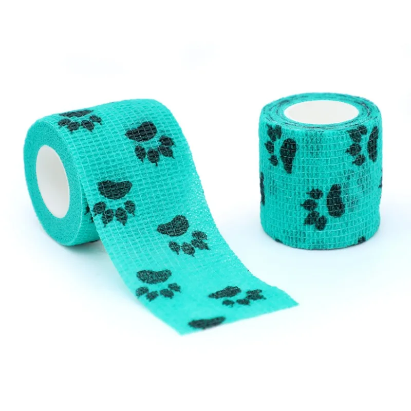 1 Pcs Printed Sports Knee Protector 4.5m Medical Therapy Elastic Bandage Colorful Self Adhesive Wrap Tape for Finger Joint Pet