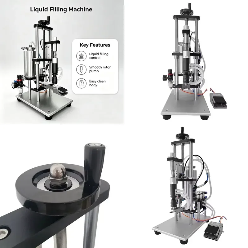 Pneumatic Vacuum Filling Machine for Perfume Essential Oil Hydrosol Glass Bottle Liquid Filling Machinery Cosmetics Workshop