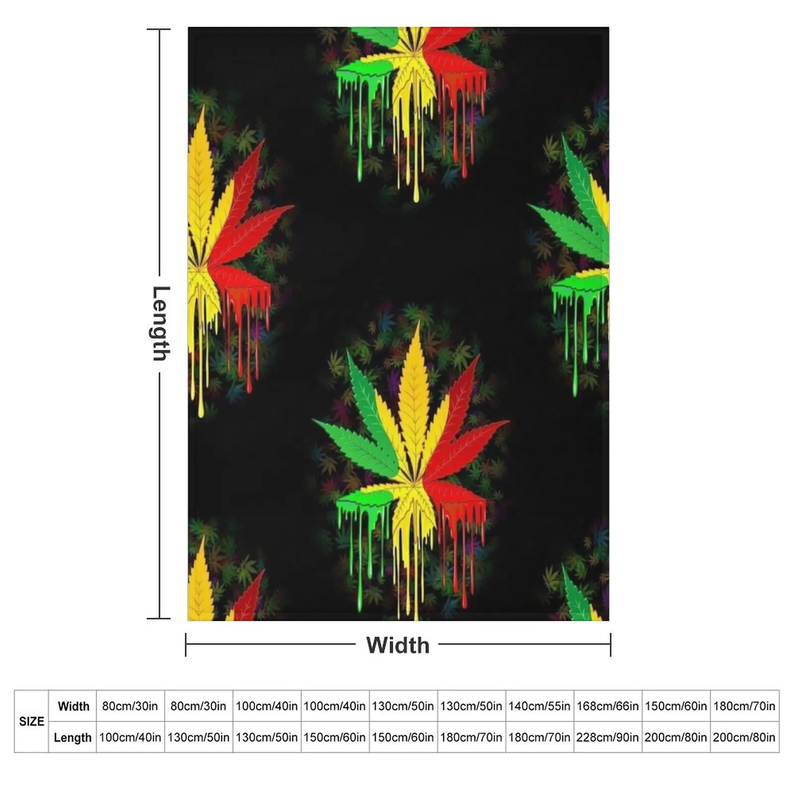 Weed Leaf Throw Blanket