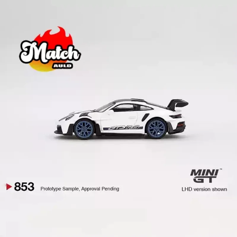 Auf Lager 1:64 # 853 911 GT3 RS, weißes und blaues Modellauto aus Metall, Sammlerstück, Figurenfigur für Erwachsene, Überraschungsgeschenk.