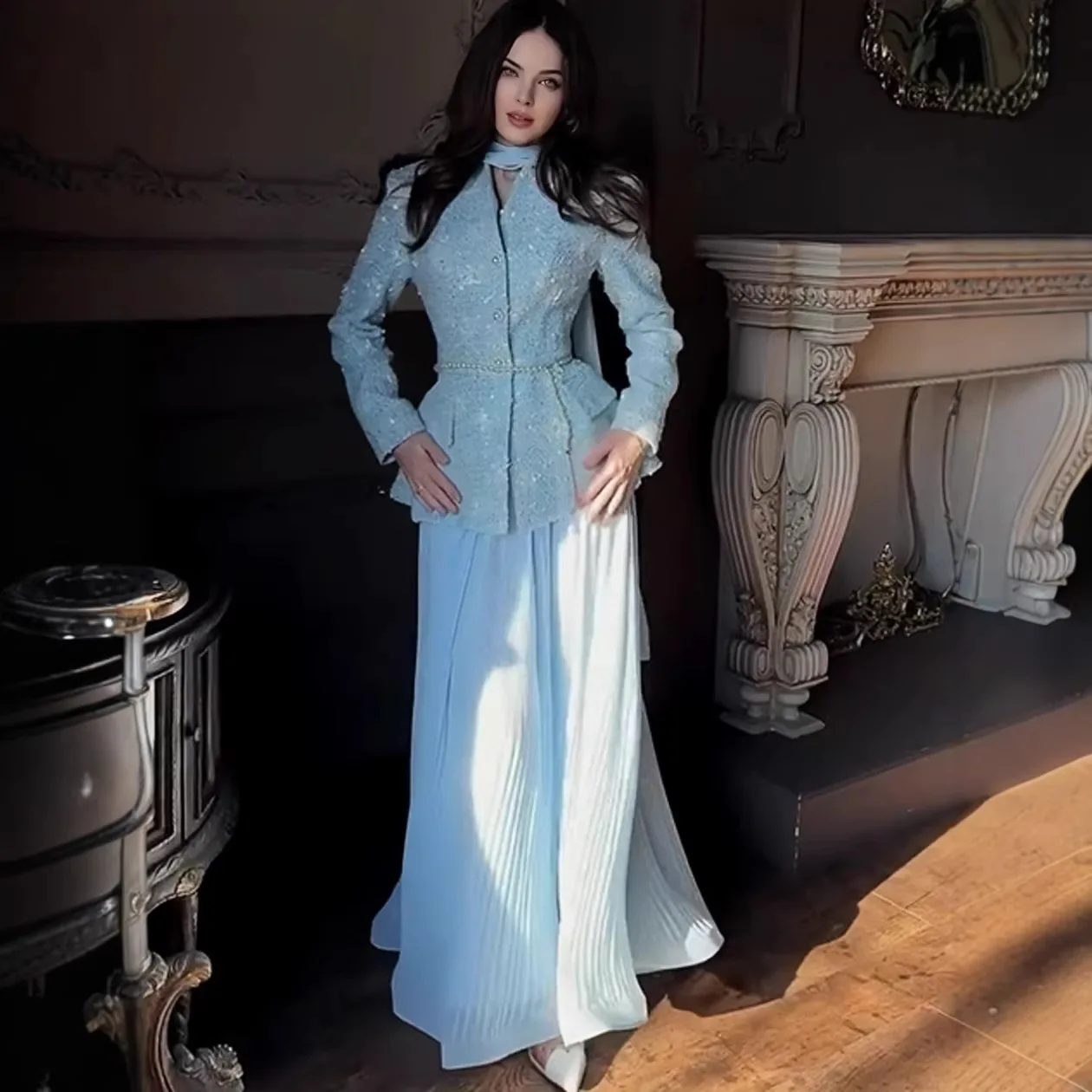 

Ele Floral Print Suit Jaet And Skirt Two-Piece Set for Women Autumn 2025 Faion Casual Sportswear Ensemble