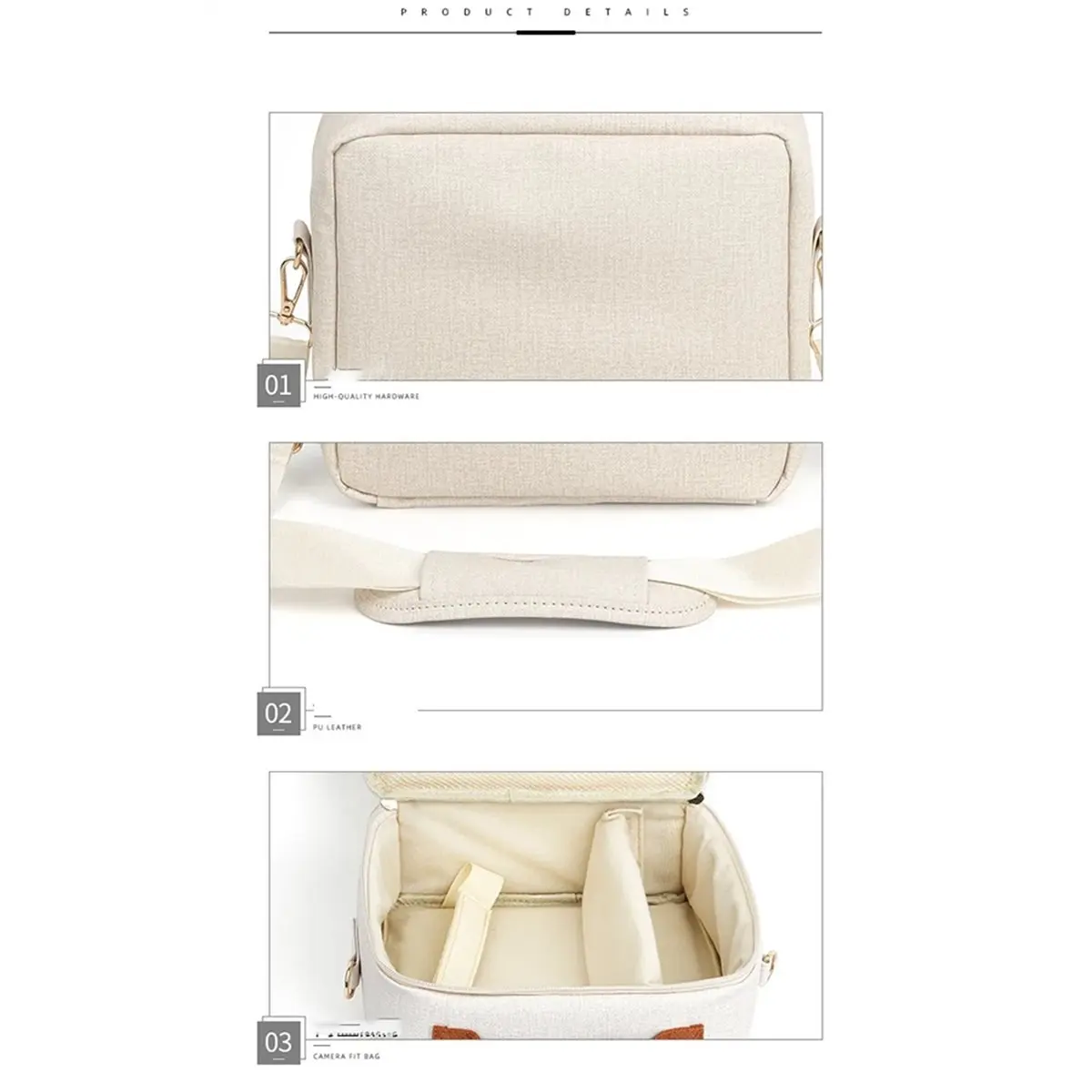 حقيبة كاميرا خارجية متعددة الوظائف للكاميرا حقيبة كتف مبطنة حقيبة كروس للكاميرا الرقمية باللون الأزرق