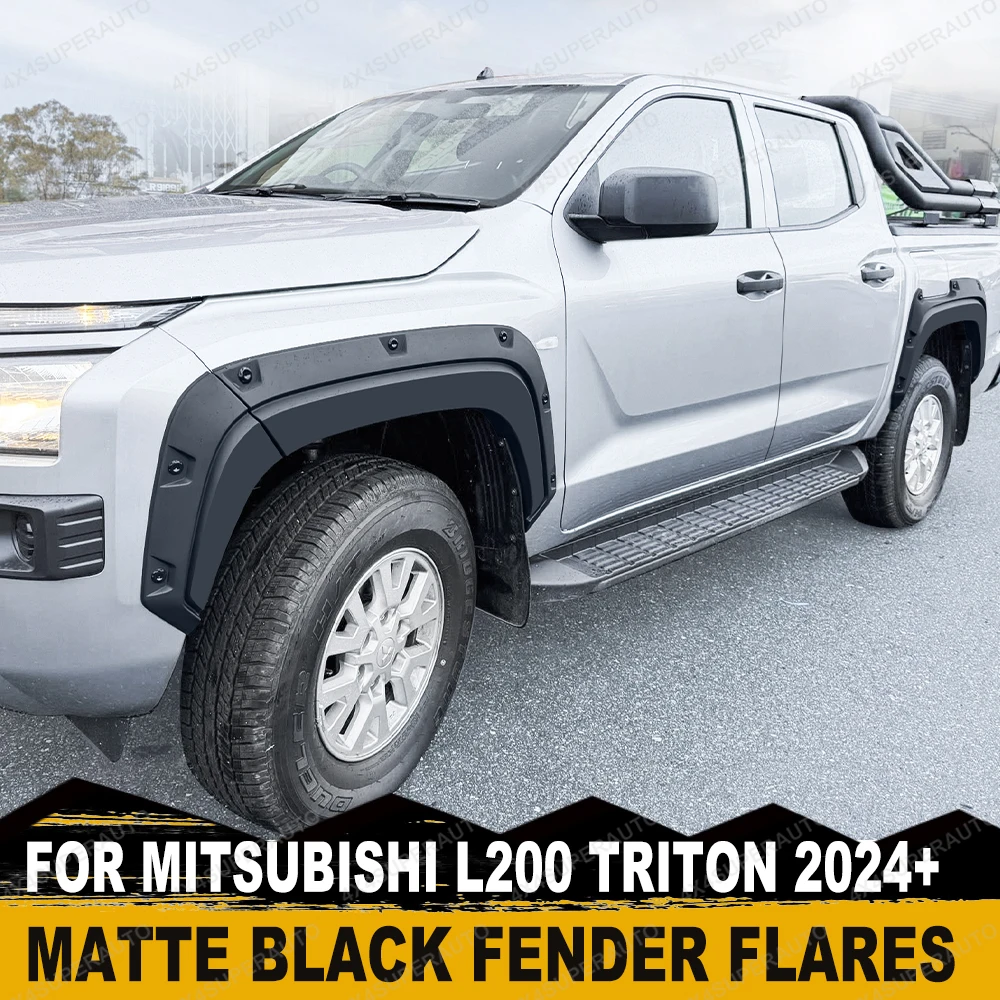 

Pocket Riveted Fender Flares Wheel Arch For Mitsubishi L200 Triton 2024 2025 2026 MV Modified Offroad Car Accessories Double Cab