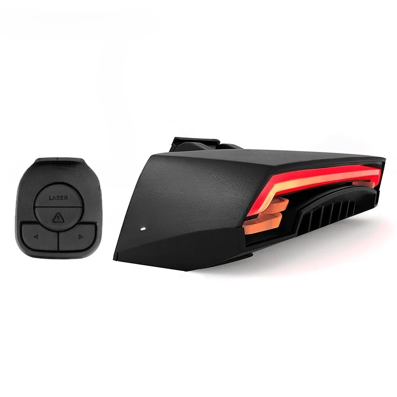 

X5 bicycle brake tail light remote control steering USB charging laser laser warning light led