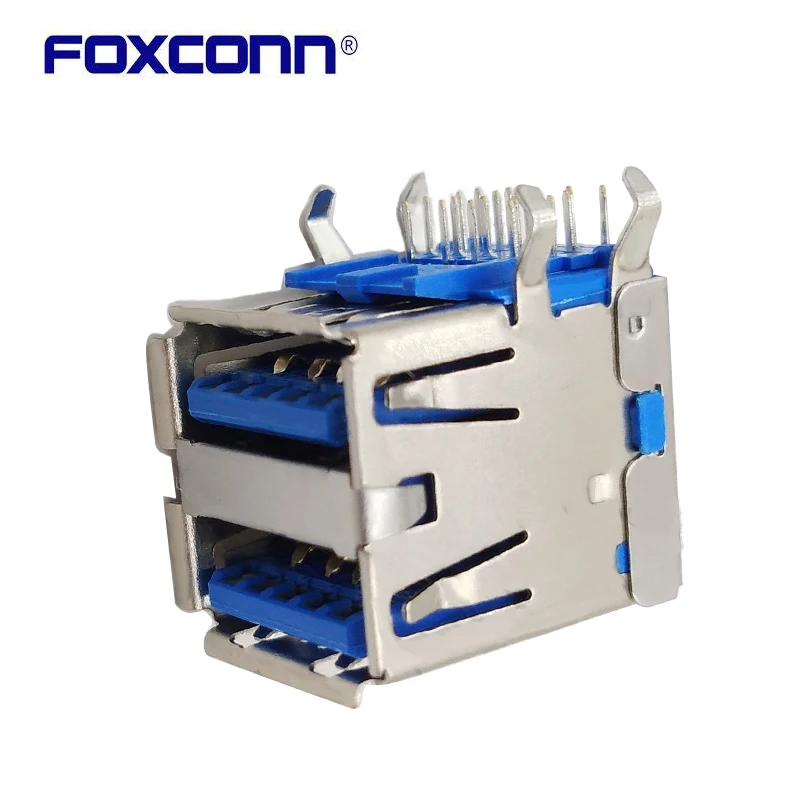 USB 3.0 Double Port Connector Type A Receptacle 2x1 PortsSocket Laptop Two Jack Port Female Socket Foxconn