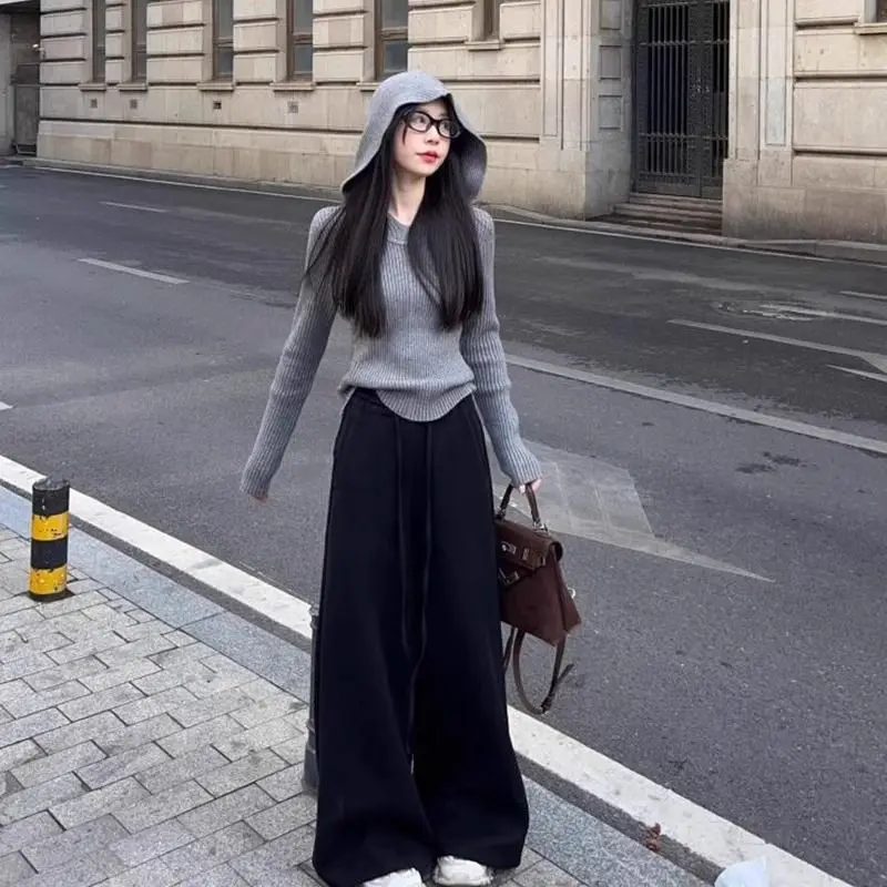 البلوزات لاعبا البلوفرات امرأة أعلى الياقات متماسكة مثير نمط BF Y2K اجتماع الأعمال المهنية الحديثة بسيطة الخريف الصلبة #6