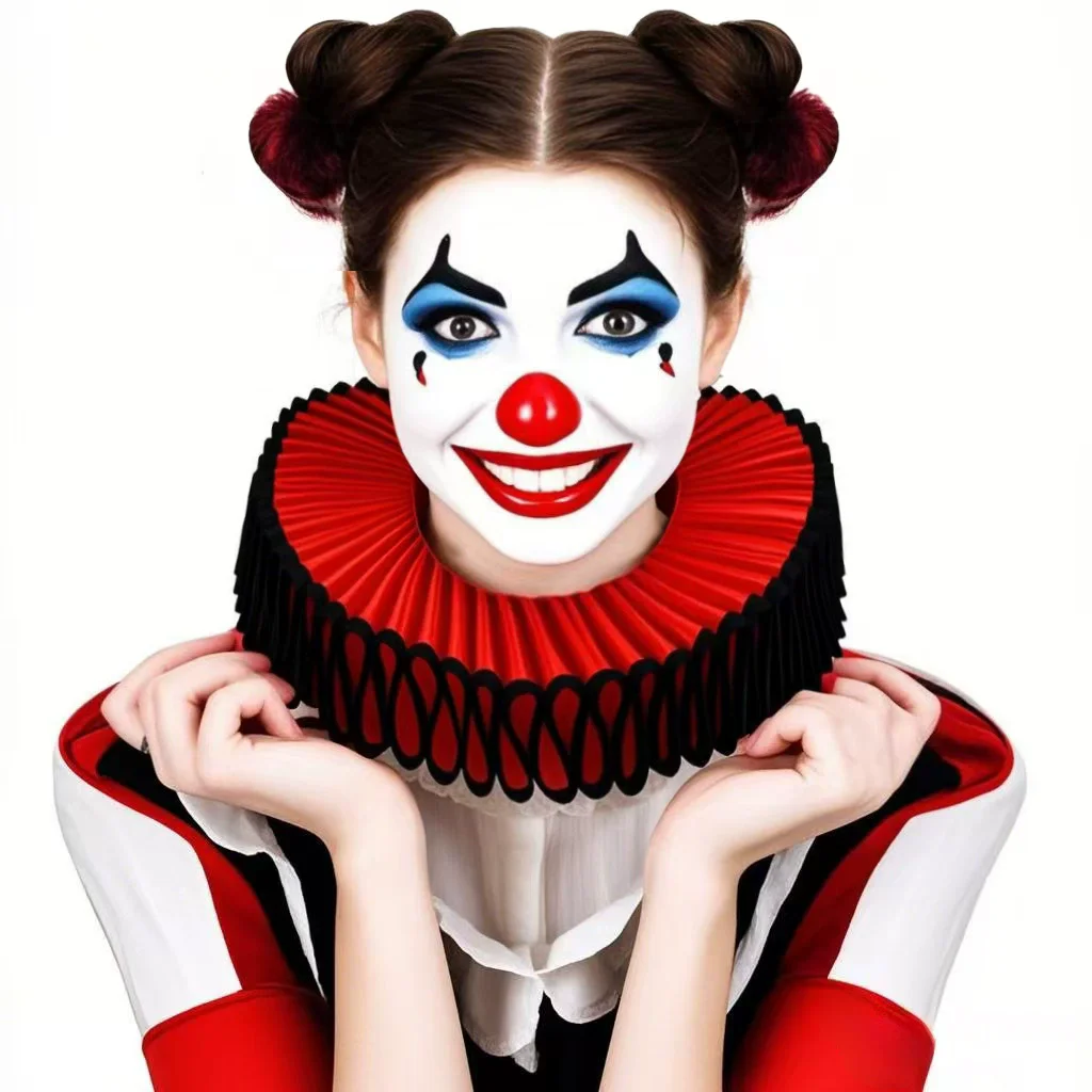 Costume de Clown, col Cosplay, Vintage, victorien, Renaissance, ras du cou à volants