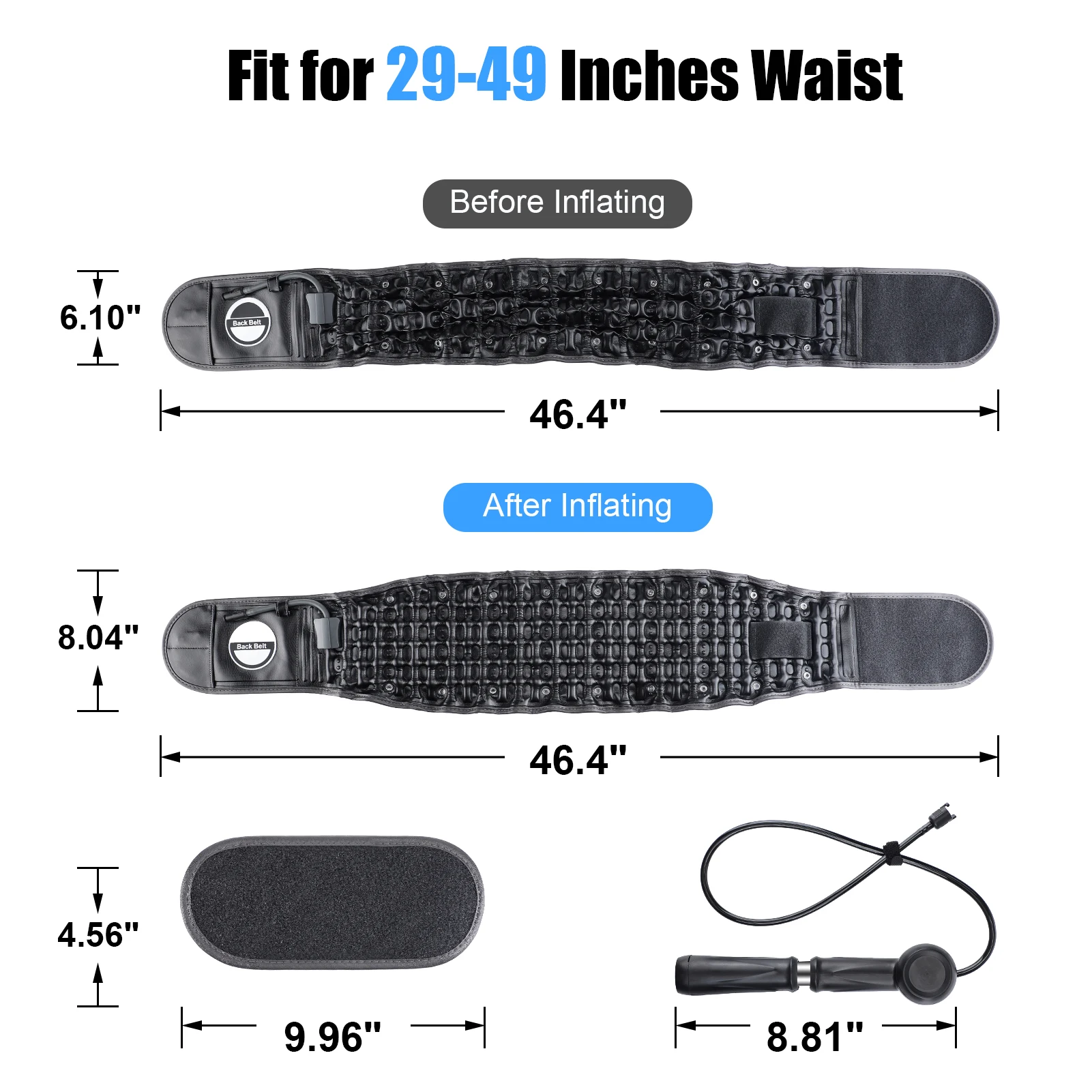 Spine Air Traction Belt Back Stretcher Physio Lumbar Support Decompression Strap Back Posture Correction Inflatable Waist Brace