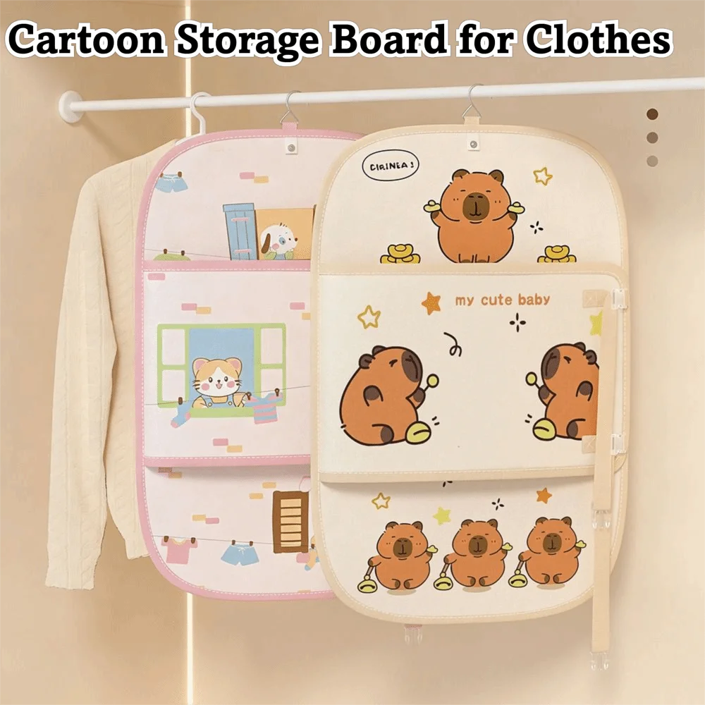 Foldable Cartoon Storage Board for Clothes Multi-Functional Large Capacity Down Jacket Storage Bag Clothes Organizer Space Saver