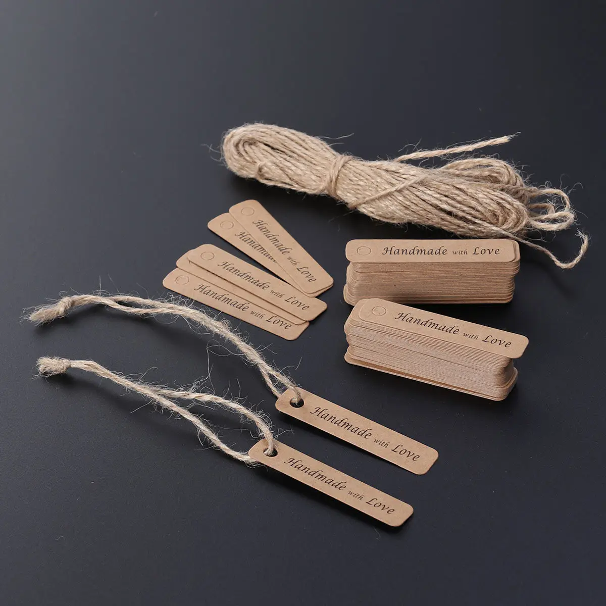 100Pcs Premium Kraft Tags with Twine String Eco Friendly Gift Tags for Packaging DIY Crafts Scrapbooking Food Labeling