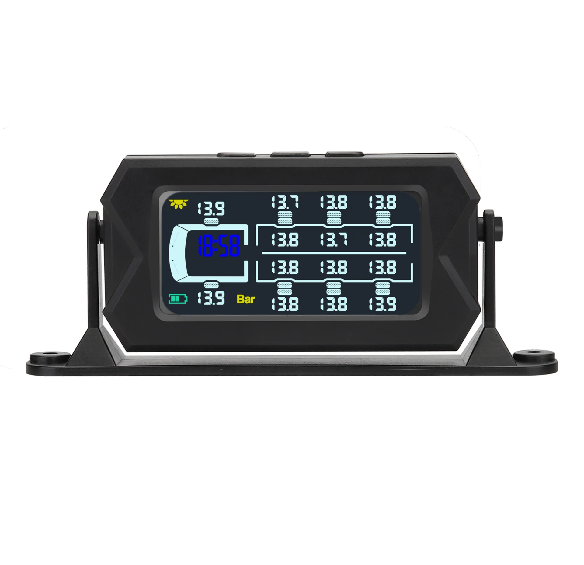 Truck Solar Tire Pressure Monitoring System, Large Display Screen, Multiple Fixation Methods, Precise Monitoring