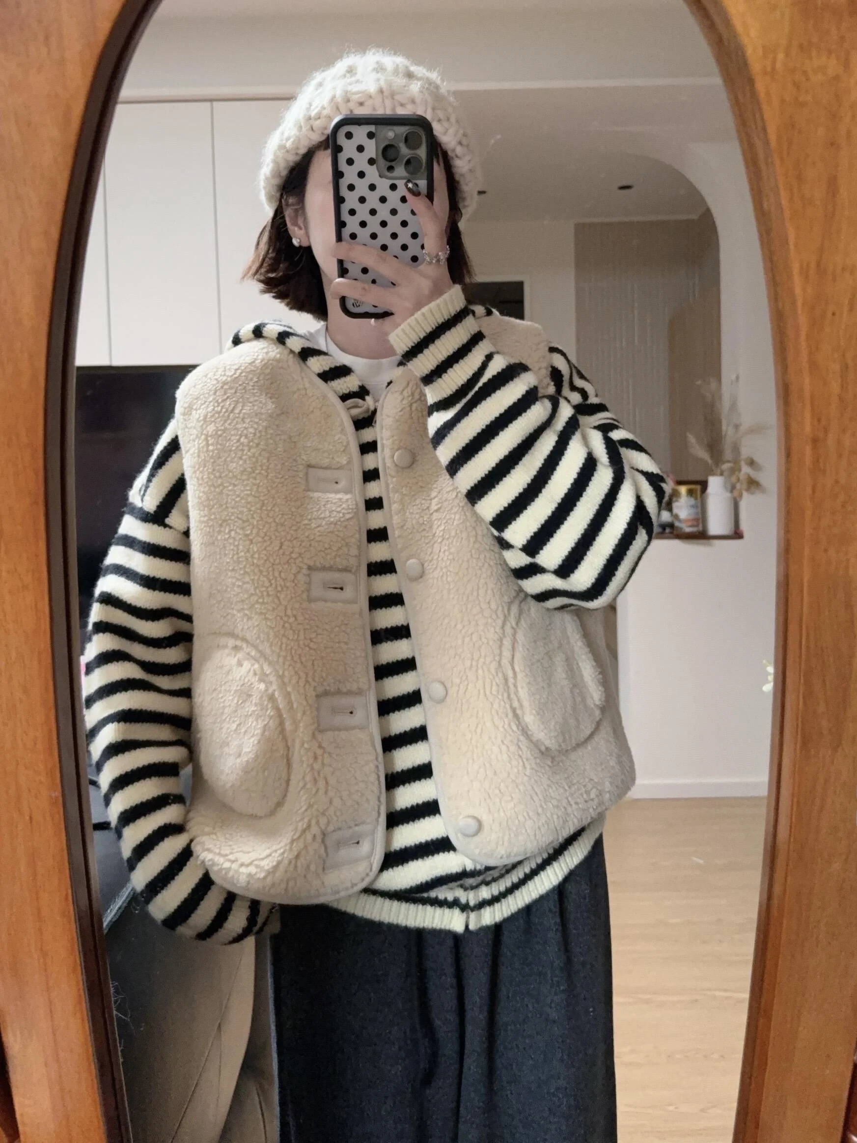 Chaleco redondo elegante de piel de cordero Ne para mujer, ropa de abrigo holgada de Svel para otoño e invierno, abrigo de capas a la moda, Simple y resistente