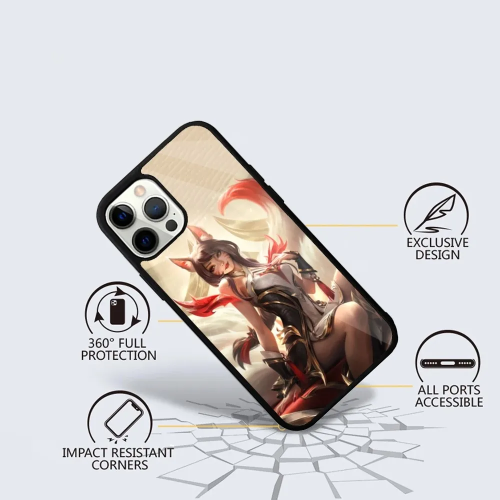 Game Ahri L-LeagueS of Legends Phone Case For iPhone 16,15,14,13,12,11,Plus,Pro,Max Mini Magsafe Magnetic Wireless Charging