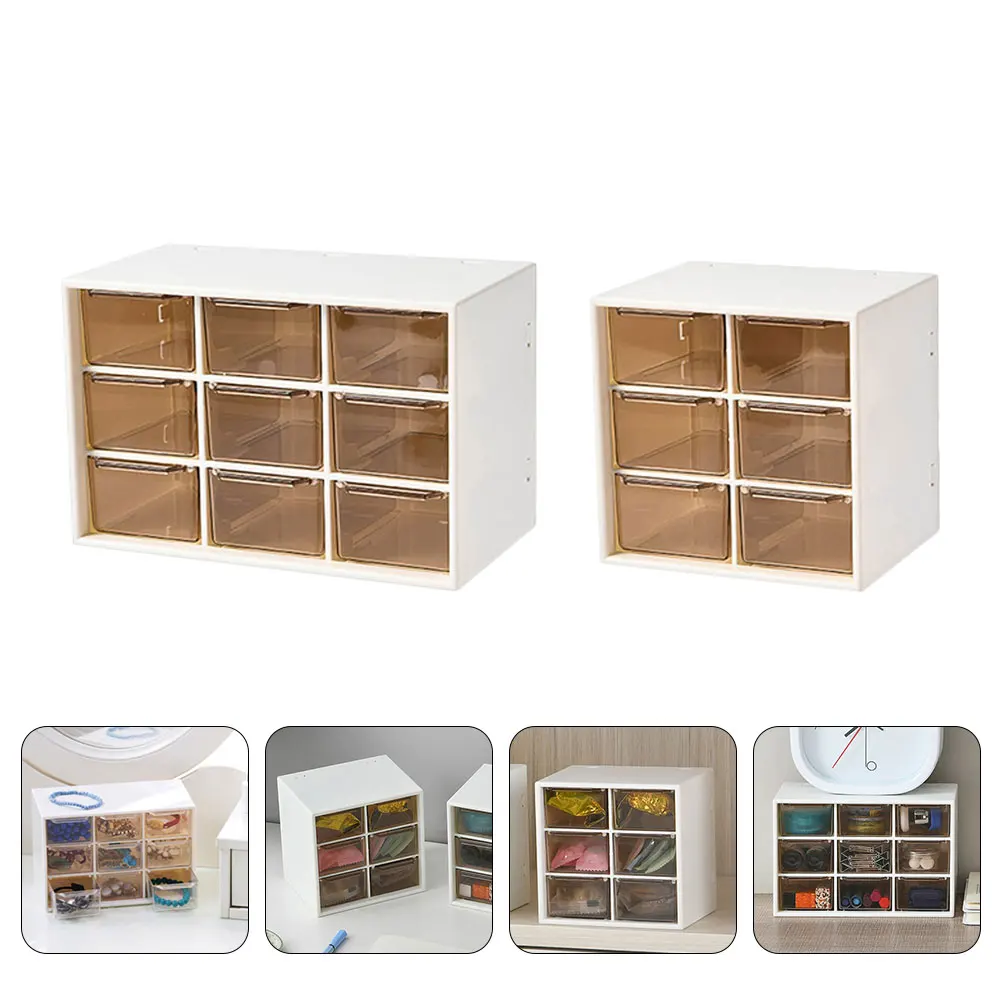 

2Pcs Makeup Durable Clear Women Box Container Home Home Storage Box ganization Women Storage Case Creative Case