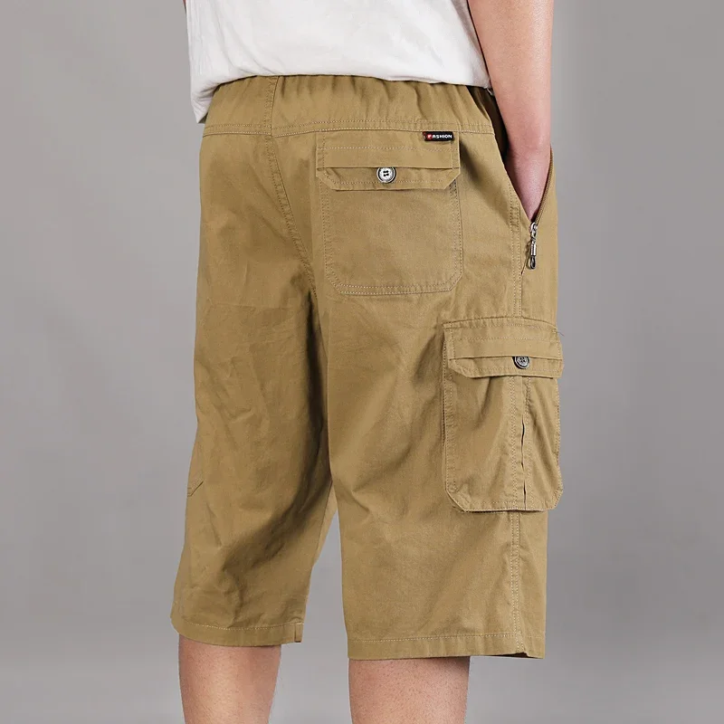 Heren Korte Broek Puur Katoenen Zakelijke Heren Loszittende Casual Effen Kleur Veelzijdige Werk Shorts