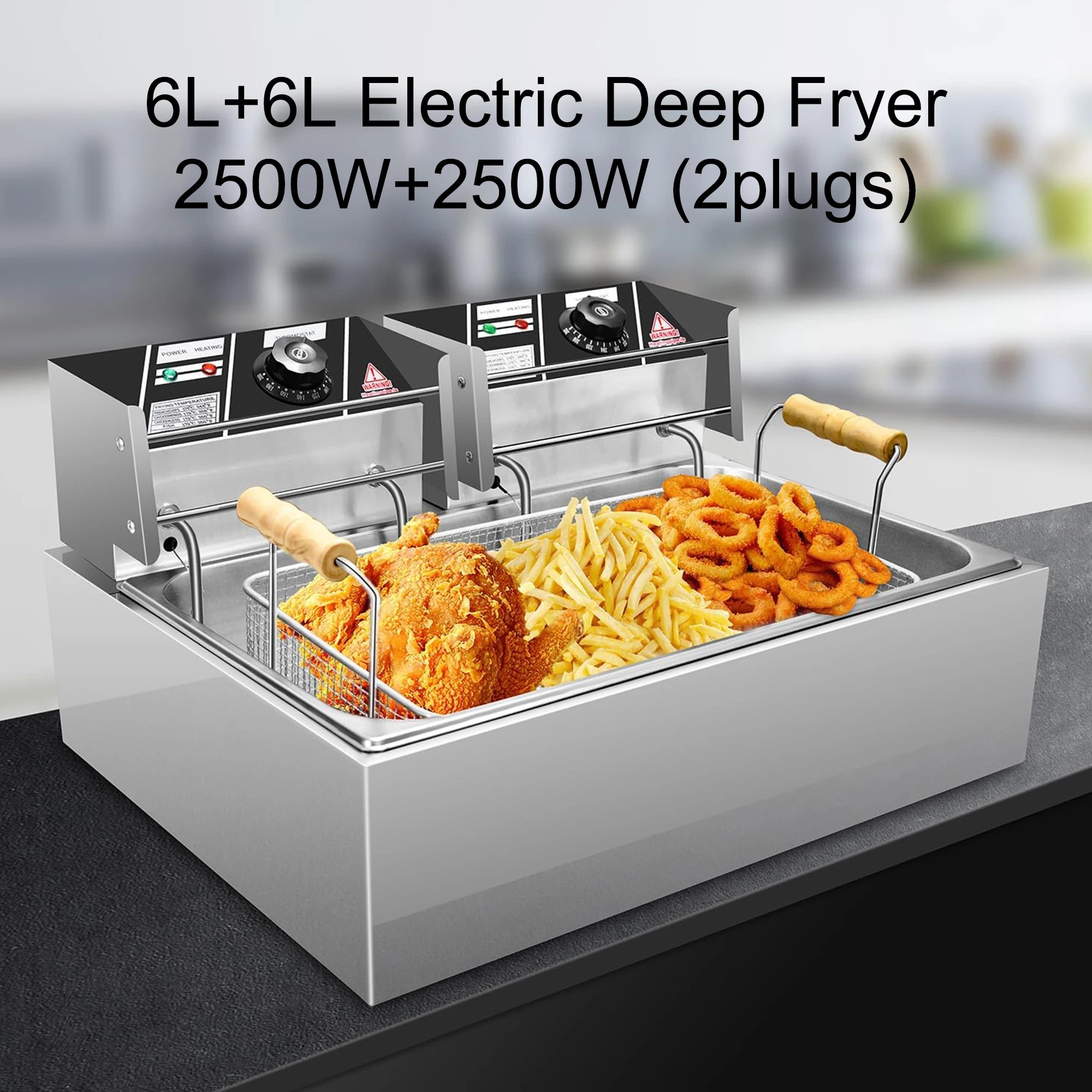 Kitchen Equipment Potato Fryer Fryer Restaurant Car Chicken Single 6L + 6L Fried Chicken Fryer