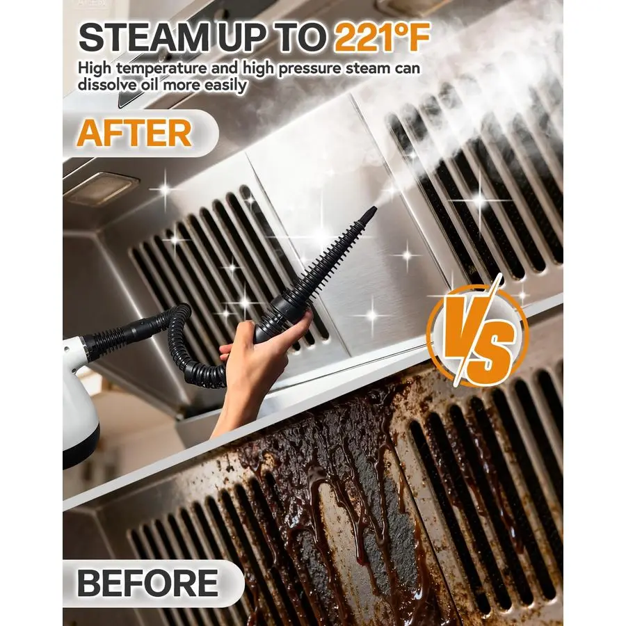 Steam Cleaner for Home, Pressurized Deep Cleaning Steamer for Cleaning for All Surfaces with 9 Accessories, Multipurpose Steam C