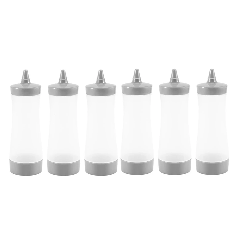 

6Pcs Squeeze Squirt Condiment Bottles Ketchup Bottle Mustard Sauce Containers For Kitchen Condiment