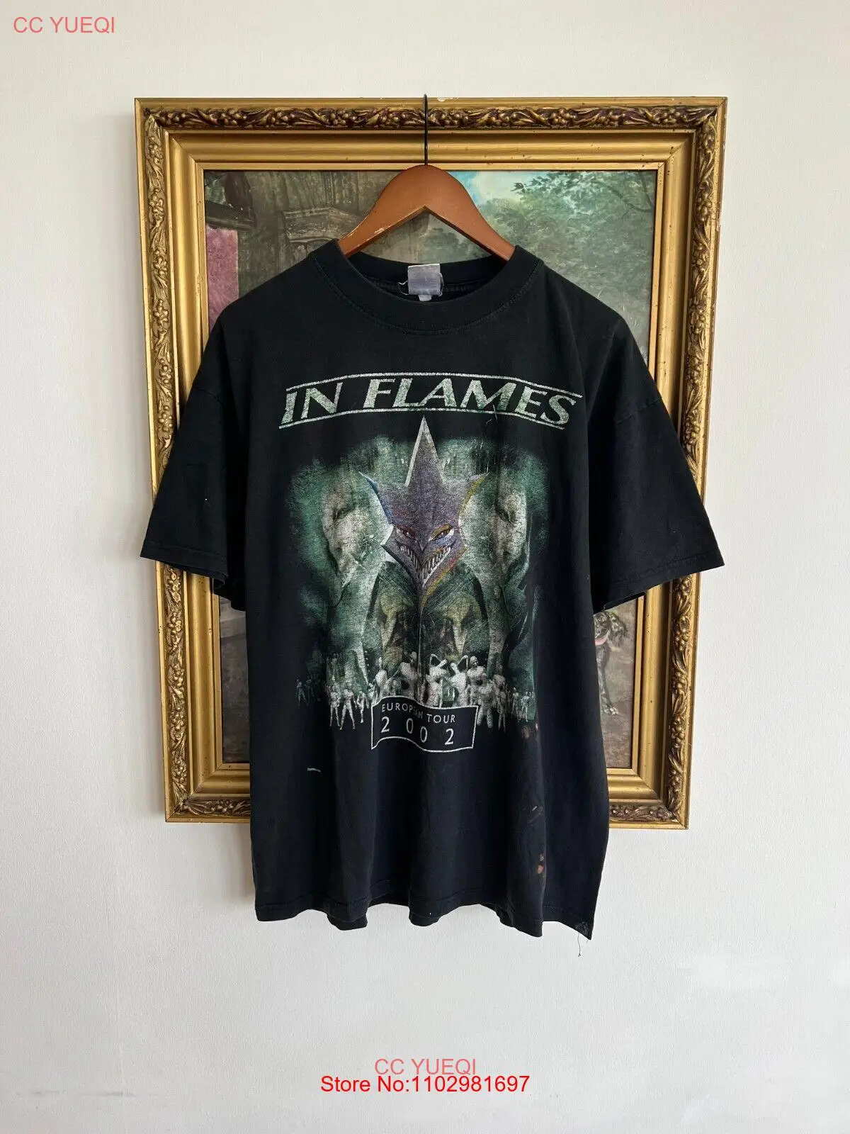 Vintage 2002 In Flames Retour to Remain Death Metal Band Black T-shirt Sz XL