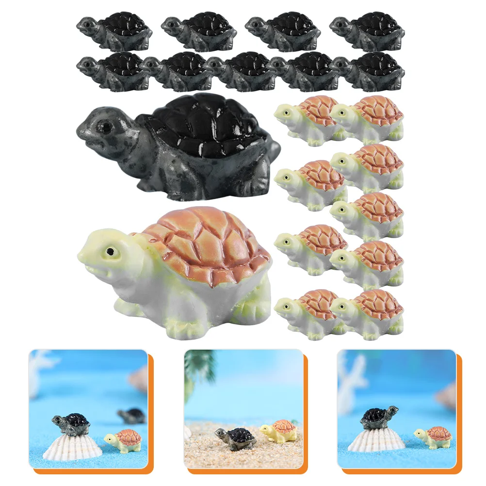 

20 Pcs Resin Turtle Statue Mini Figure Decoration Small nament Garden Sculpture DIY Craft Supply Home Decor Art
