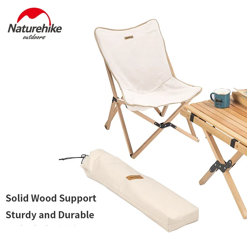 Naturehike-Folding Wooden Chair for Outdoor Camping, Portable Fishing, Art Sketching, Small Bench, NH19JJ008