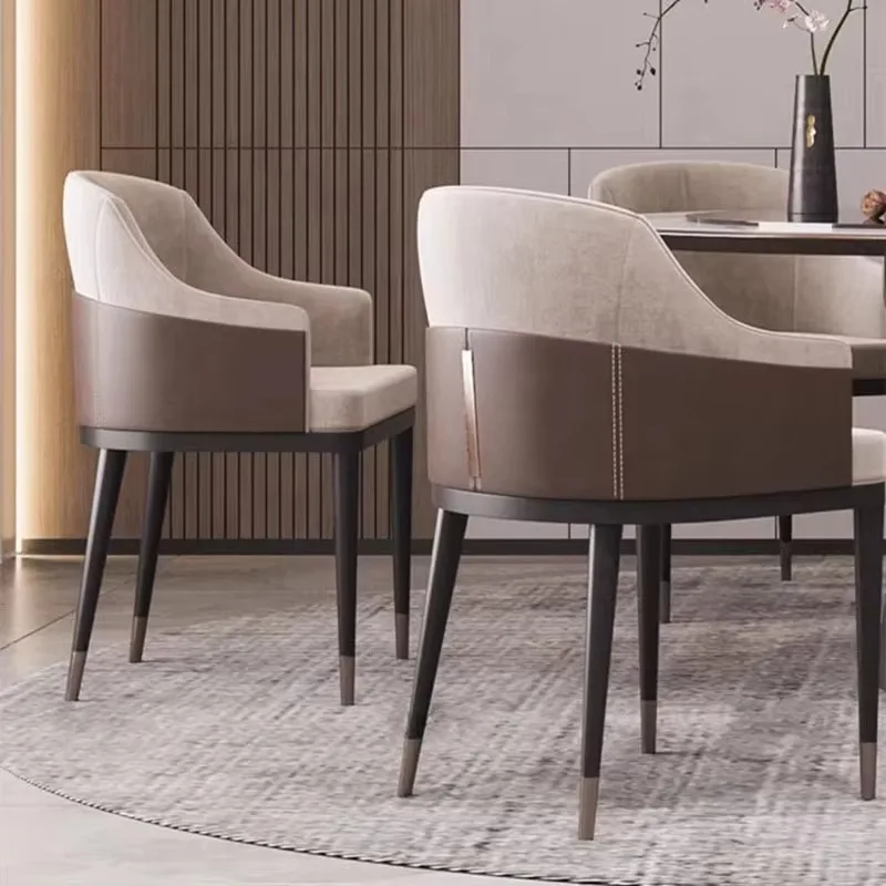 Aesthetic Ergonomic Dining Chairs Comfortable Luxury Leather Accent Nordic Armchair Restaurant Fauteuils De Salon Furniture