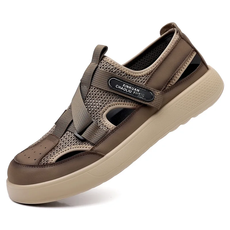 

Новые летние дизайнерские мужские туфли для вождения, модные повседневные кожаные сандалии, мужские дышащие однотонные спортивные сандалии