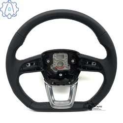Perforated leather steering wheel for Audi Q5 FY Q7 4M Q8 S RS LOGO multifunctional steering wheel